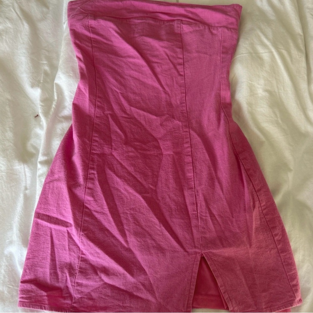 Strapless Pink Women's Mini Dress